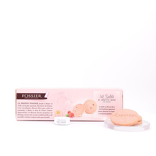 Fossier Le Sablé Au Biscuit Rose Rosa Buttersandgebäck mit Himbeer 110 Gramm Produktbild
