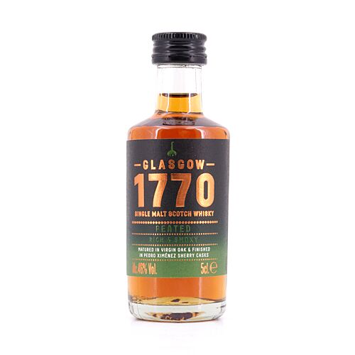 Glasgow Distillery 1770 Glasgow Single Malt Peated Rich & Smoky Miniatur 0,050 Liter/ 46.0% vol Produktbild