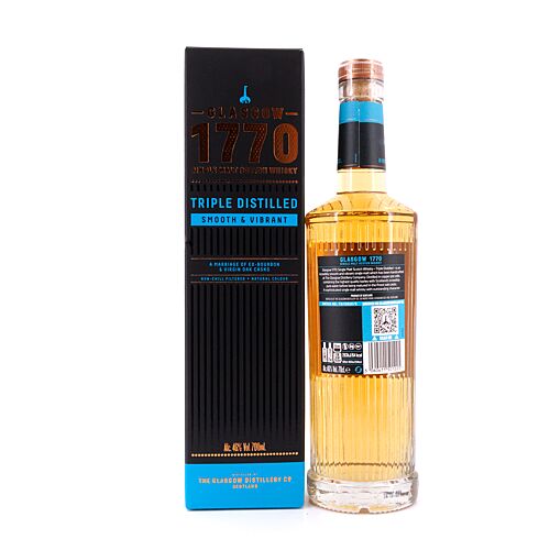 Glasgow Distillery 1770 Glasgow Single Malt Triple Distilled Smooth 0,70 Liter/ 46.0% vol Produktbild