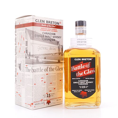 Glen Breton 15 Jahre Battle of the Glen Single Malt Whisky 0,70 Liter/ 43.0% vol Produktbild