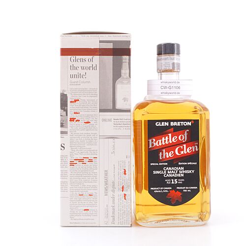 Glen Breton 15 Jahre Battle of the Glen Single Malt Whisky 0,70 Liter/ 43.0% vol Produktbild