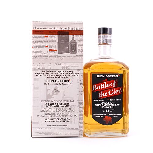 Glen Breton 15 Jahre Battle of the Glen Single Malt Whisky 0,70 Liter/ 43.0% vol Produktbild