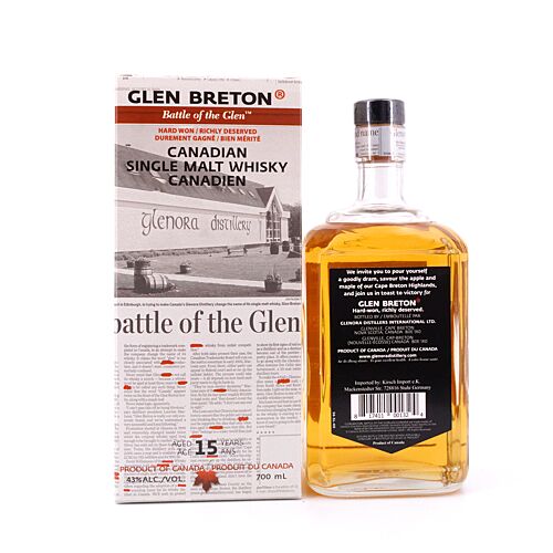 Glen Breton 15 Jahre Battle of the Glen Single Malt Whisky 0,70 Liter/ 43.0% vol Produktbild