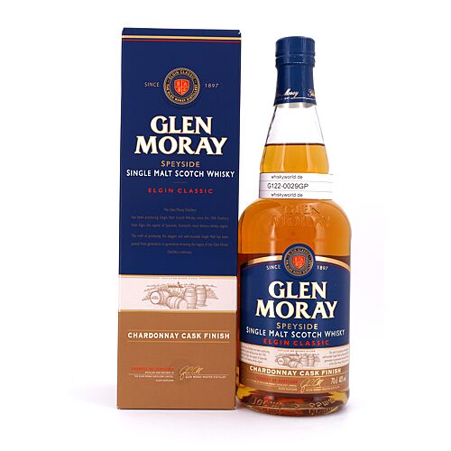 Glen Moray Elgin Classic Chardonnay Cask Finish  0,70 Liter/ 40.0% vol Produktbild