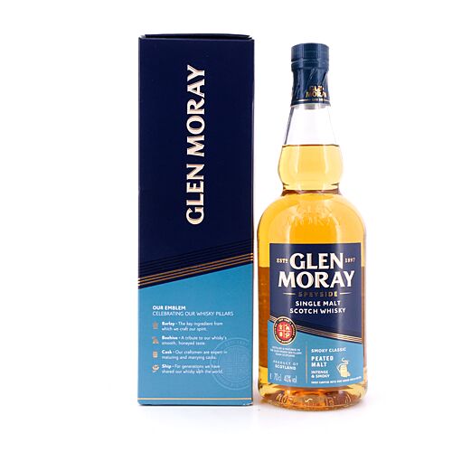 Glen Moray Smoky Classic Peated  0,70 Liter/ 40.0% vol Produktbild