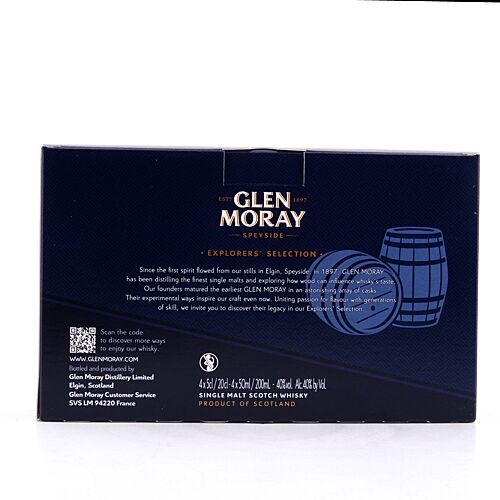 Glen Moray Tasting Set Elgin Classic, Peated Malt, Port Cask Finish, Sherry Cask Finish je 0,05l 0,20 Liter/ 40.0% vol Produktbild