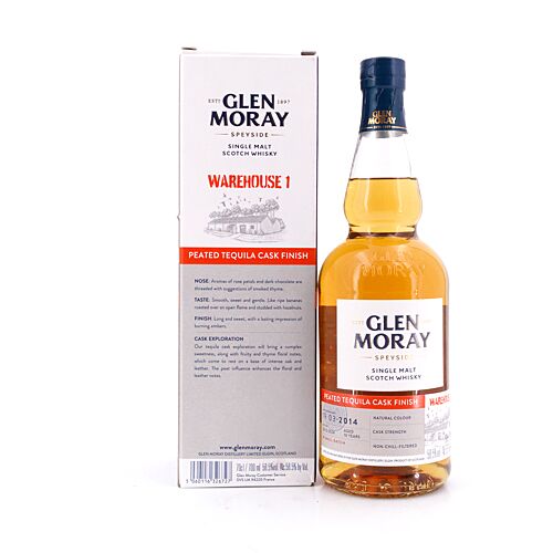 Glen Moray Warehouse 1 2014 Peated Tequila Cask Finish Cask Strength 0,70 Liter/ 58.5% vol Produktbild