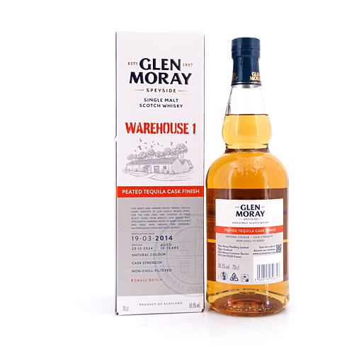 Glen Moray Warehouse 1 2014 Peated Tequila Cask Finish Cask Strength 0,70 Liter/ 58.5% vol Produktbild