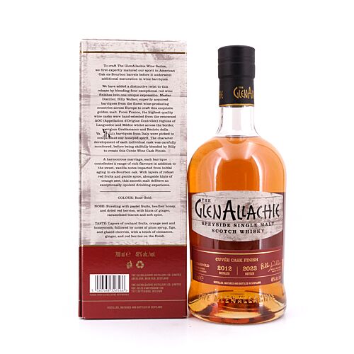 GlenAllachie 10 Jahre Wine Cuvee Barrique Finish Jahrgang 2012 / 2023 0,70 Liter/ 48.0% vol Produktbild