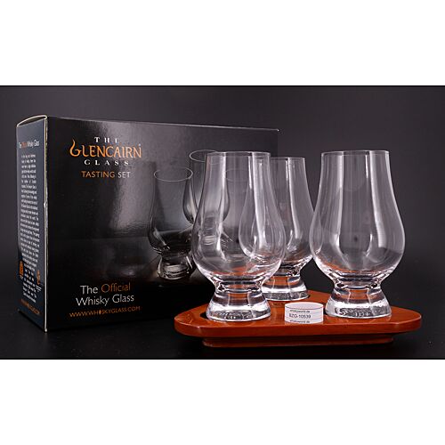 Glencairn Tasting-Set 1 lackiertes Holztablett mit 3 Stück Glencarin-Nosing-Glas 1 Stück Produktbild