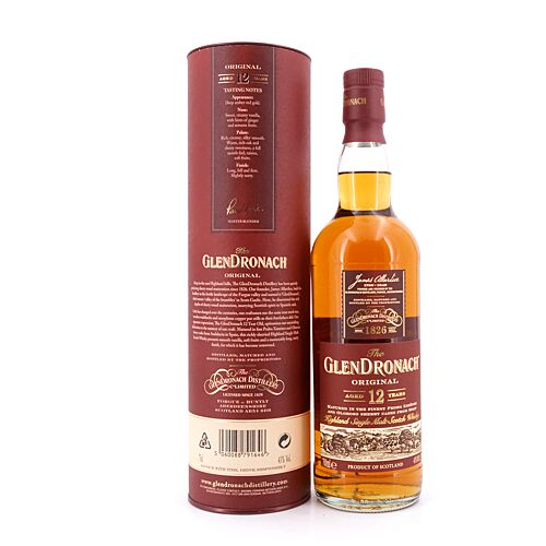 Glendronach 12 Jahre The Original Sherry (Pedro Ximinez & Oloroso)  0,70 Liter/ 43.0% vol Produktbild