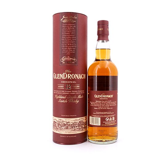 Glendronach 12 Jahre The Original Sherry (Pedro Ximinez & Oloroso)  0,70 Liter/ 43.0% vol Produktbild
