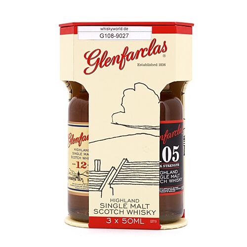 Glenfarclas Tasting Pack I / 10 & 12 y.o. & 105 je 0,05 Miniaturen 0,150 Liter/ 47.7% vol Produktbild