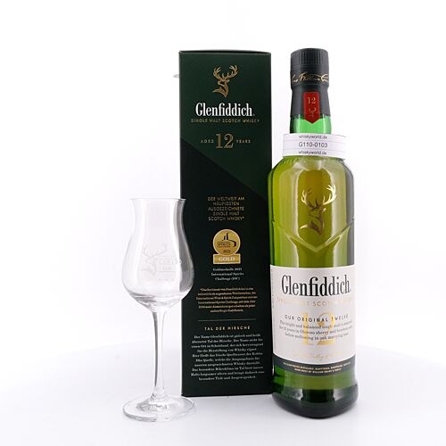 Glenfiddich 12 Jahre Our Original Twelve mit Nosingglas 0,70 Liter/ 40.0% vol Produktbild