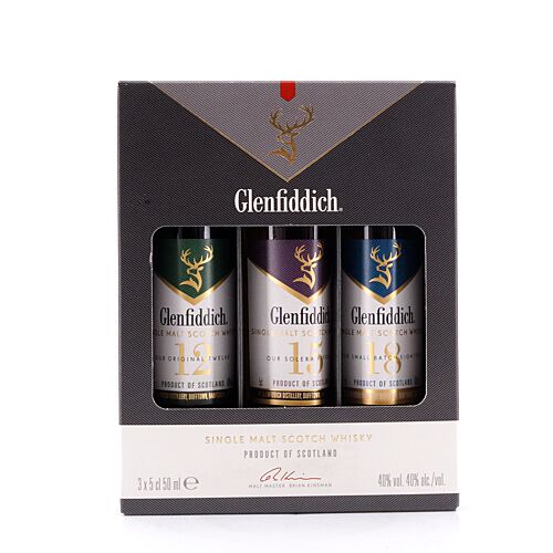 Glenfiddich Tasting Pack 12, 15 & 18 Jahre je 0,05l 0,015 Liter/ 40.0% vol Produktbild