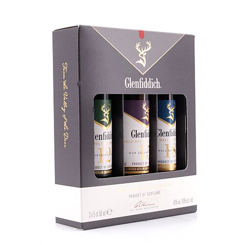 Glenfiddich Tasting Pack 12, 15 & 18 Jahre je 0,05l 0,015 Liter/ 40.0% vol Produktbild