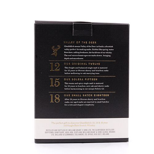 Glenfiddich Tasting Pack 12, 15 & 18 Jahre je 0,05l 0,015 Liter/ 40.0% vol Produktbild