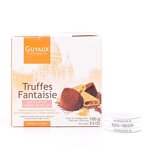 Guyaux Kakaokonfekt mit Crêpes Dentelles Stückchen  100 Gramm Produktbild