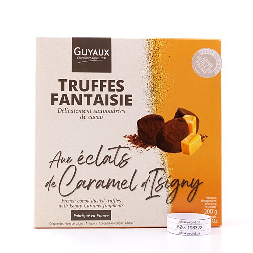 Guyaux Truffes Fantaisie mit Karamell-Stückchen Kakaokonfekt ohne Palmfett 200 Gramm Produktbild