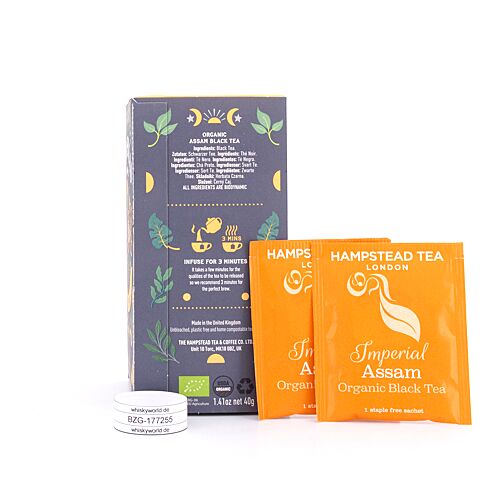 Hampstead Tea BIO Organic Assam Imperial 20 Teebeutel 40 Gramm Produktbild