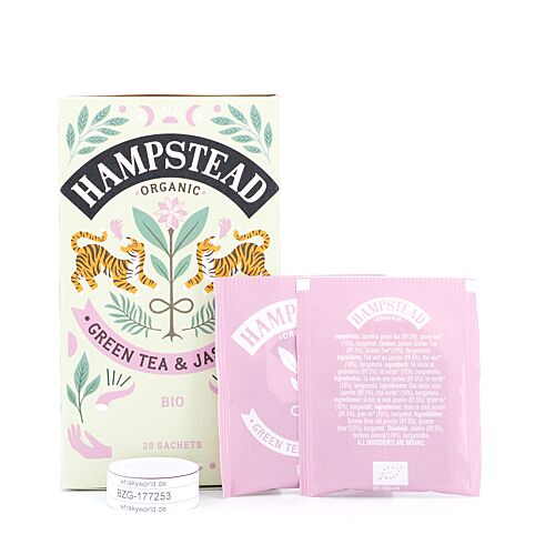 Hampstead Tea BIO Organic Green Tea & Jasmine 20 Teebeutel 40 Gramm Produktbild