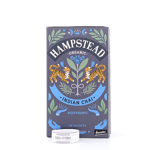 Hampstead Tea BIO Organic Indian Chai Black Tea 20 Teebeutel Gewürzter Schwarztee 40 Gramm Produktbild