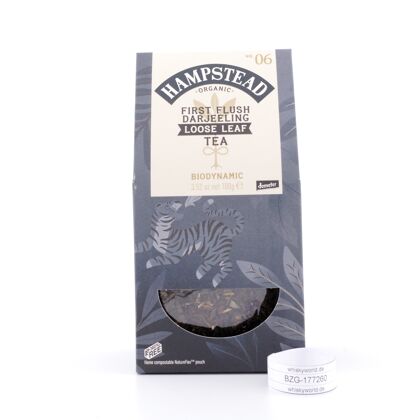Hampstead Tea BIO Organic First Flush Darjeeling loser Tee im Spitzbeutel 100 Gramm