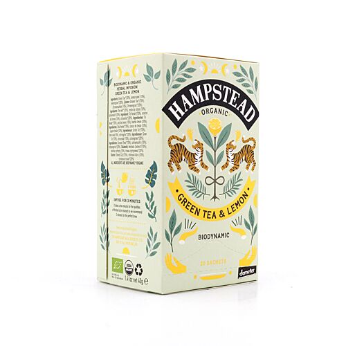 Hampstead Tea BIO Organic Green Tea & Lemmon 20 Teebeutel 40 Gramm Produktbild