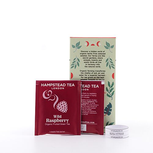 Hampstead Tea BIO Organic Green Tea & Raspberry 20 Teebeutel 40 Gramm Produktbild