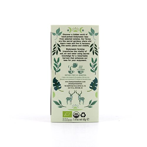 Hampstead Tea BIO Organic Green Tea Selection Green Tea -Pure, -Minze, -Ginger, -Lemon 40 Gramm Produktbild