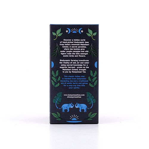 Hampstead Tea BIO Organic Indian Chai Black Tea 20 Teebeutel Gewürzter Schwarztee 40 Gramm Produktbild