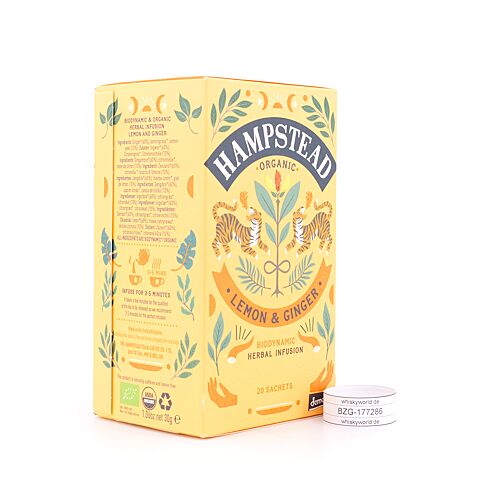 Hampstead Tea BIO Organic Lemon Ginger 20 Teebeutel 30 Gramm Produktbild
