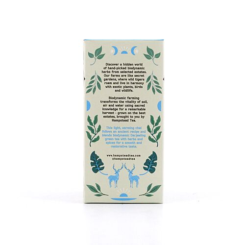 Hampstead Tea BIO Organic Life Chai Spiced Green Tea 20 Teebeutel Gewürzter Grüntee 40 Gramm Produktbild
