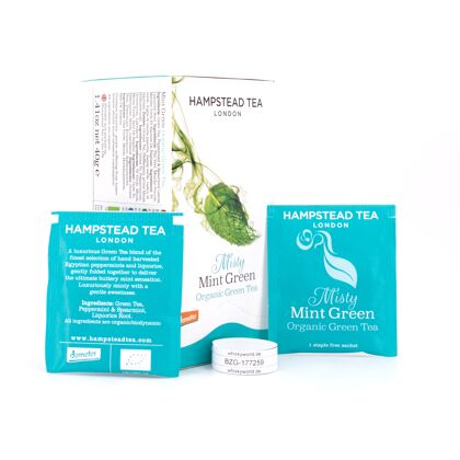 Hampstead Tea BIO Organic Misty Mint Green Tea 20 Teebeutel 40 Gramm