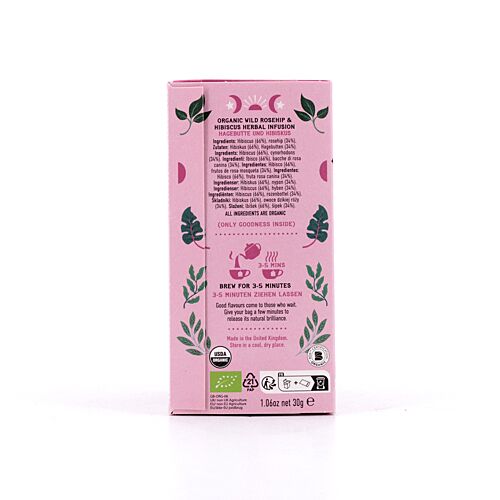 Hampstead Tea BIO Organic Rosehip Hibiscus 20 Teebeutel 30 Gramm Produktbild