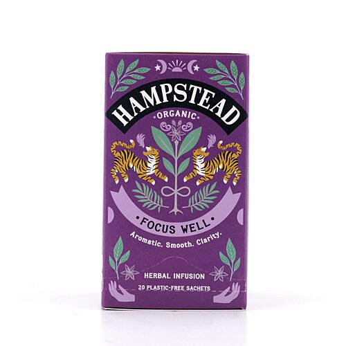 Hampstead Tea Focus Well 20 plastikfreie Teebeutel 40 Gramm Produktbild