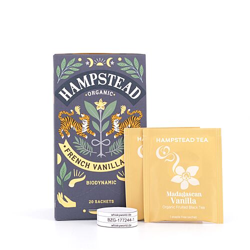 Hampstead Tea Madagascan Vanilla BIO-Schwarztee French Vanilla 20 Teebeutel 30 Gramm Produktbild