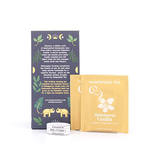 Hampstead Tea Madagascan Vanilla BIO-Schwarztee French Vanilla 20 Teebeutel 30 Gramm Produktbild