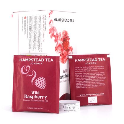 Hampstead Tea Raspberry Organic Darjeeling Tea 20 Teebeutel 30 Gramm