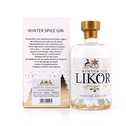 Heinz Eggert Winter Gin Likör mit Blattgold  0,50 Liter/ 47.0% vol Produktbild