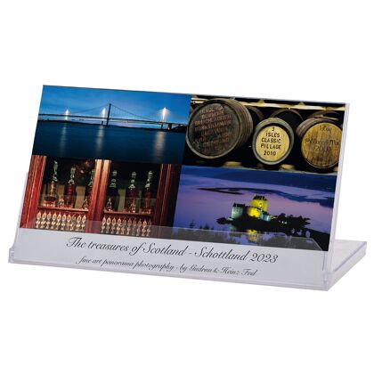 Heinz Fesl Panorama-Tischkalender 2023 The treasures of Scotland in Kunststoffklappbox 1 Stück