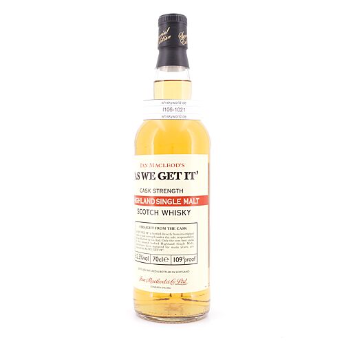 Ian Macleod as we get it Highland Single Malt Cask strength Batch 1 0,70 Liter/ 60.4% vol Produktbild