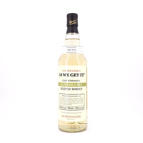 Ian Macleod as we get it Islay Single Malt Cask strength Cask strength 0,70 Liter/ 60.4% vol Produktbild