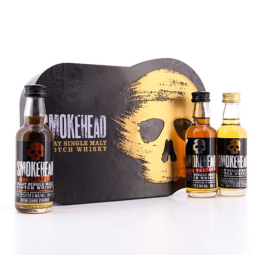 Ian Macleod Smokehead-Set Peated, High Voltage, Rum Rebel je 0,05l Miniaturen 0,150 Liter/ 49.0% vol Produktbild