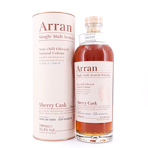 Isle of Arran Sherry Cask Natural Cask Strength Sherry Hogshead 0,70 Liter/ 55.8% vol Produktbild