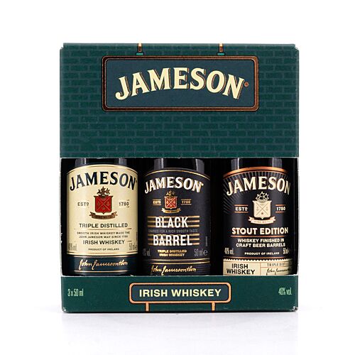 Jameson Tri-Pack Jameson Irish, Black Barrel & Stout Edition je 0,05l 0,150 Liter/ 40.0% vol Produktbild