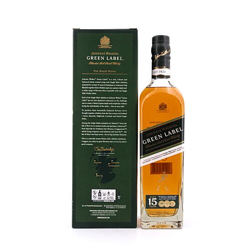 Johnnie Walker 15 Jahre Green Label 0,70 Liter/ 43.0% vol Produktbild