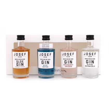 Josef-Gin Best of Bavaria Gin Miniatur-Set je 0,050l Alpine Botanicals; Raspberry; Blue & Sloe 0,20 Liter/ 37.4% vol