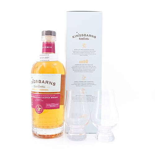 Kingsbarns Balcomie Ex-Oloroso American Oak & Sherry Butts mit 2 Gläser 0,70 Liter/ 46.0% vol Produktbild