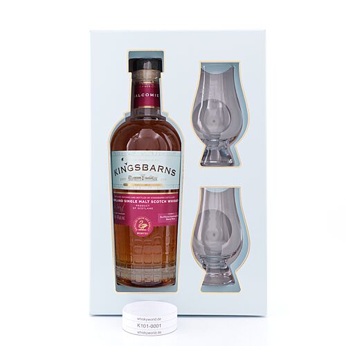 Kingsbarns Balcomie Ex-Oloroso American Oak & Sherry Butts mit 2 Gläser 0,70 Liter/ 46.0% vol Produktbild